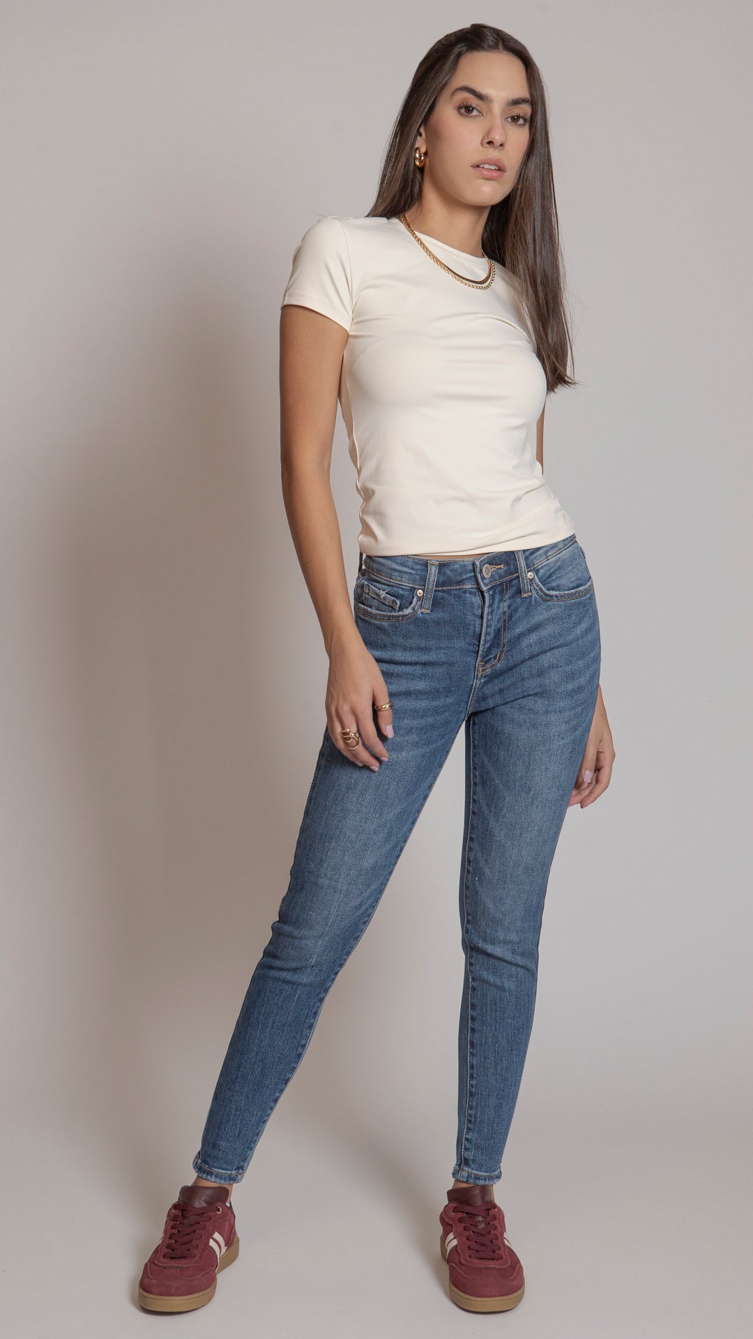 Jeans skinny mujer de tiro alto Balam en mezclilla elástica
