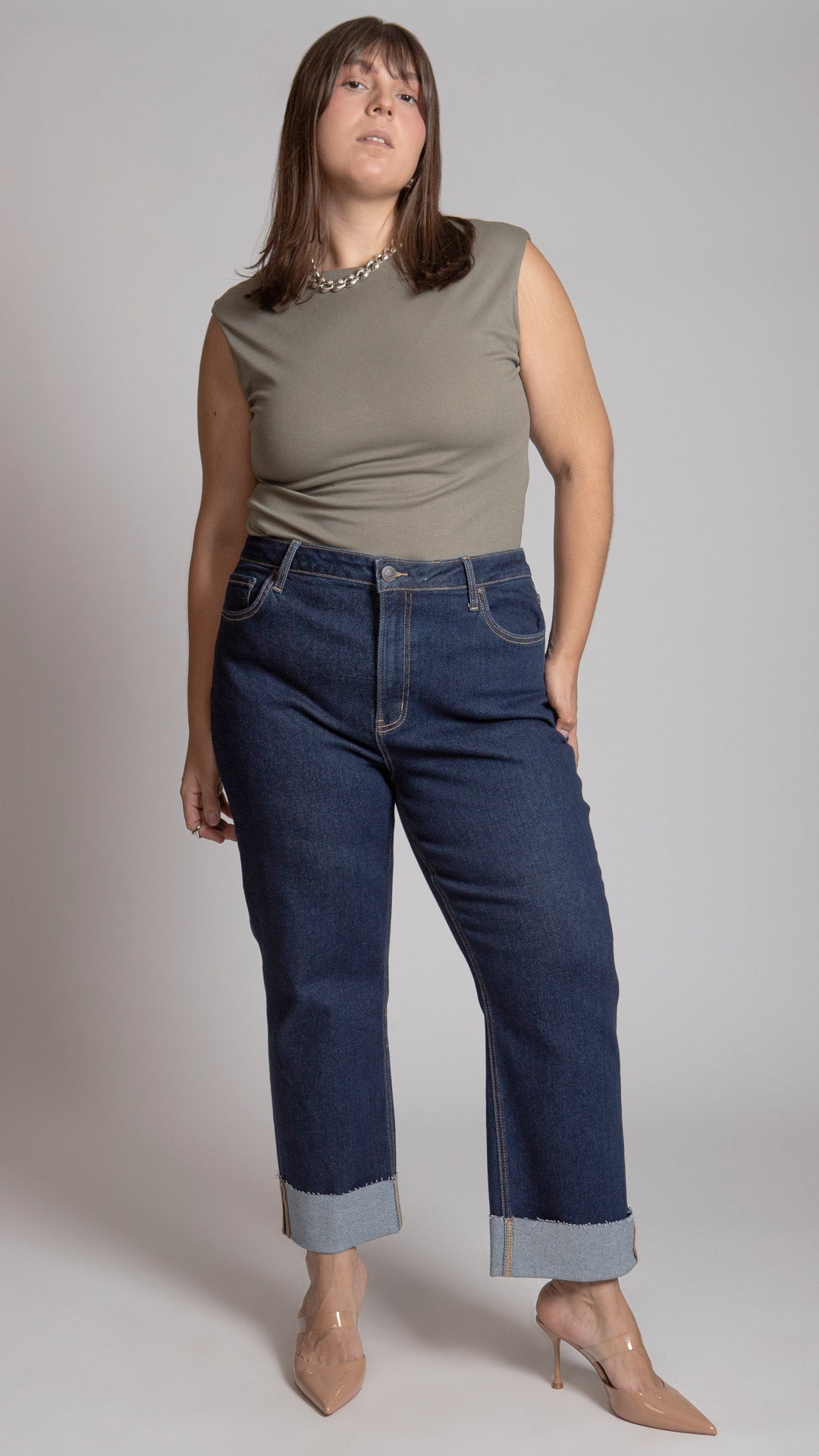 Pantalón boyfriend curvy Balam BL7484 para tallas 14 a 22
