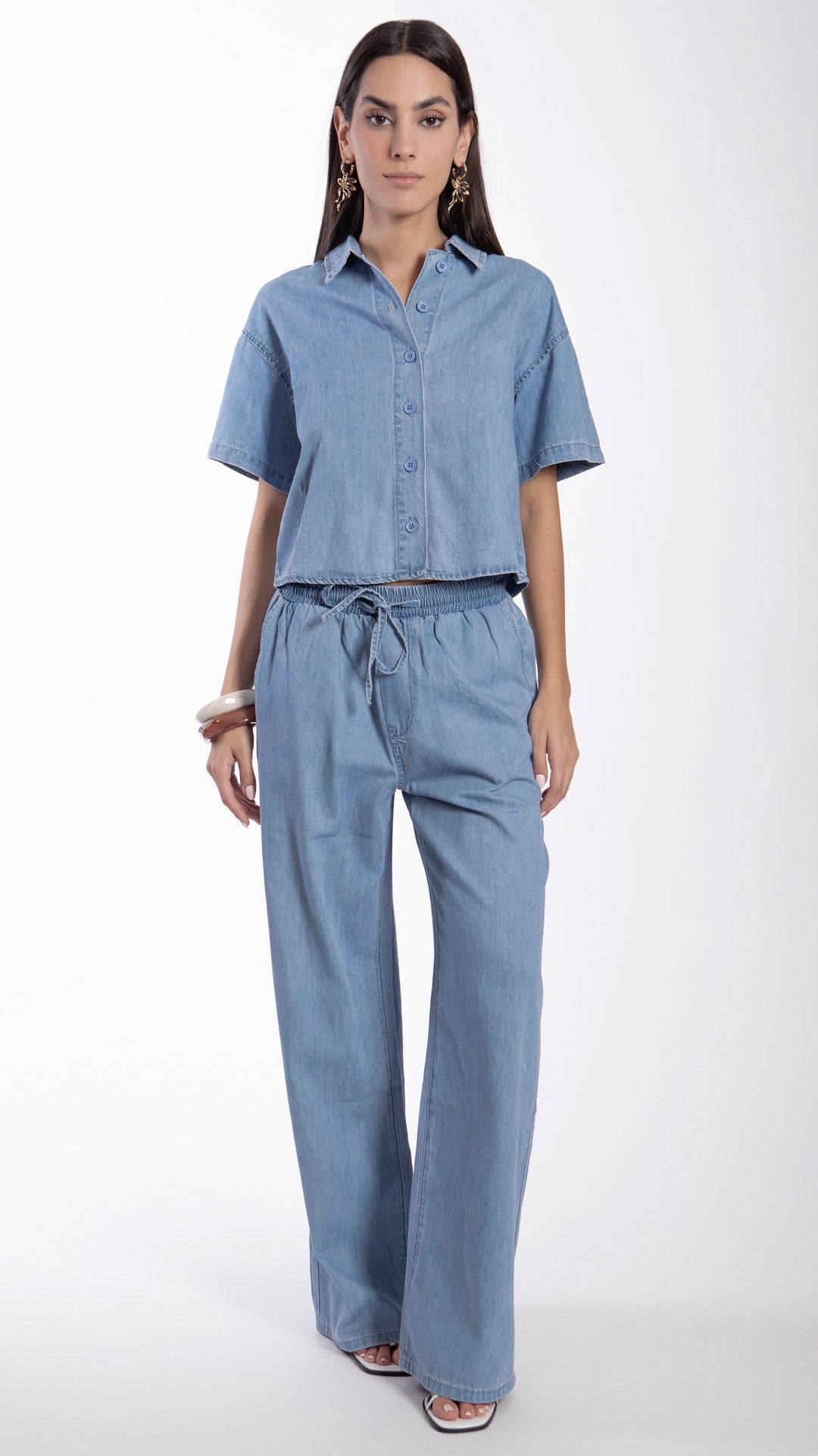 Pantalón Wide Leg Mujer B Basic BB7605