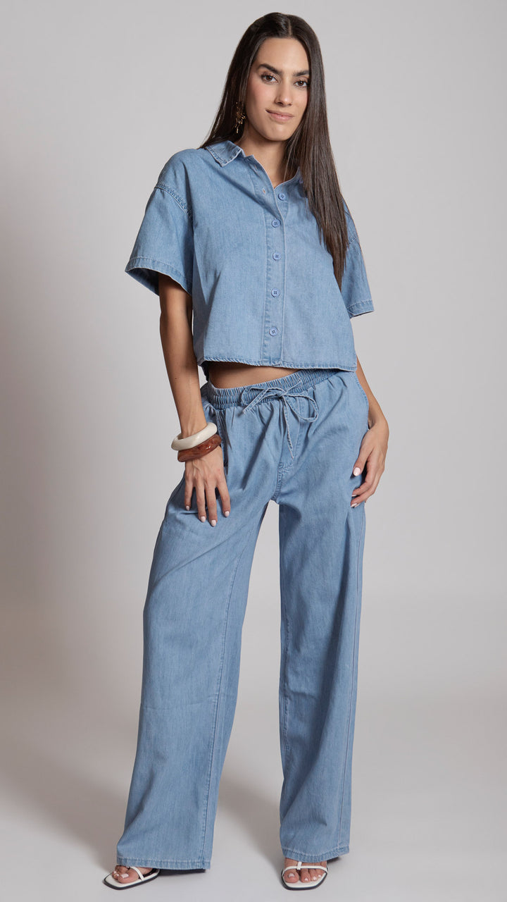 Pantalón Wide Leg Mujer B Basic BB7605