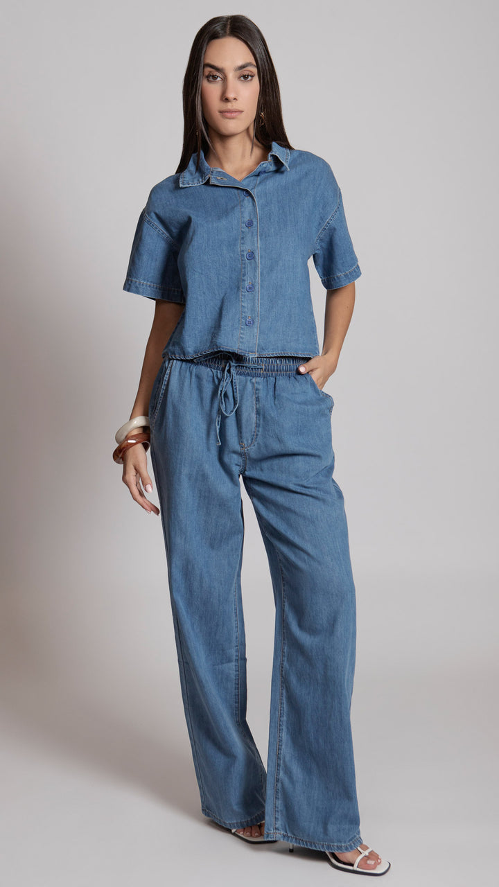 Pantalón Wide Leg Mujer B Basic BB7605