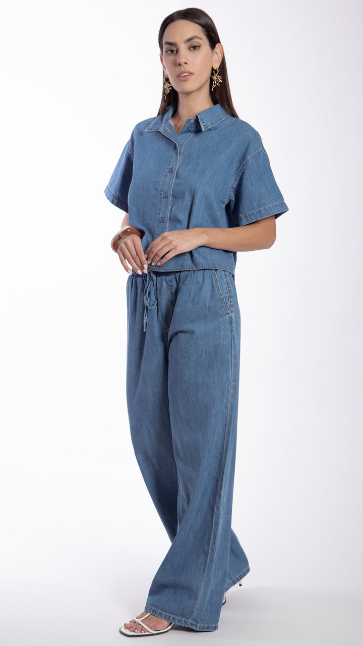 Pantalón Wide Leg Mujer B Basic BB7605