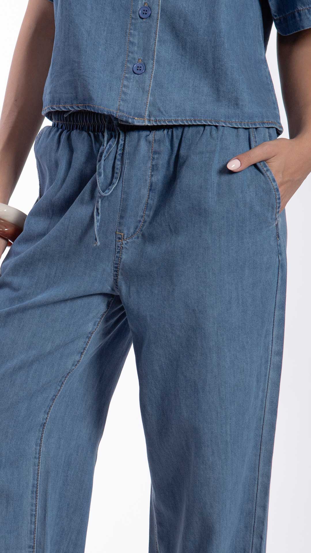 Pantalón Wide Leg Mujer B Basic BB7605