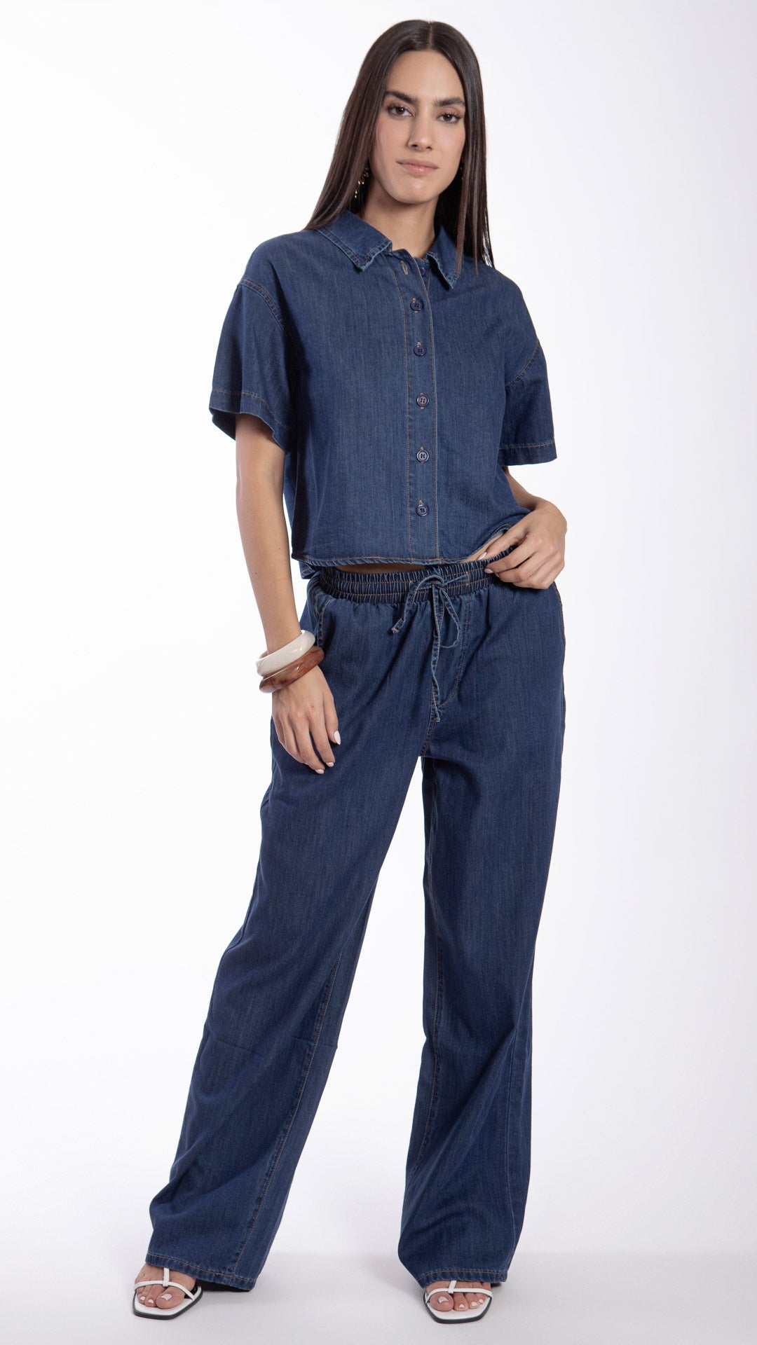 Pantalón Wide Leg Mujer B Basic BB7605