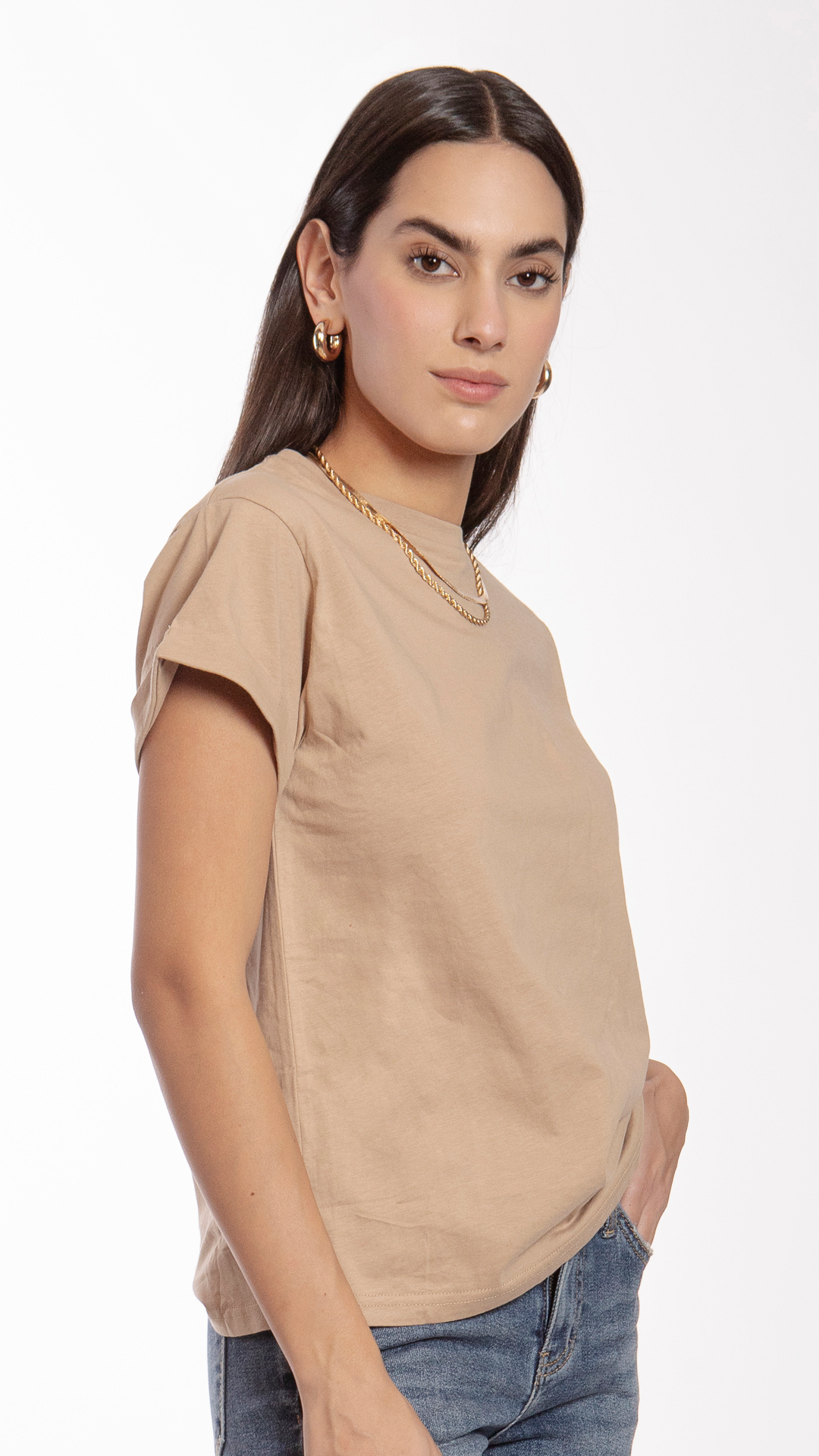 blusa-mujer-manga-corta-beige