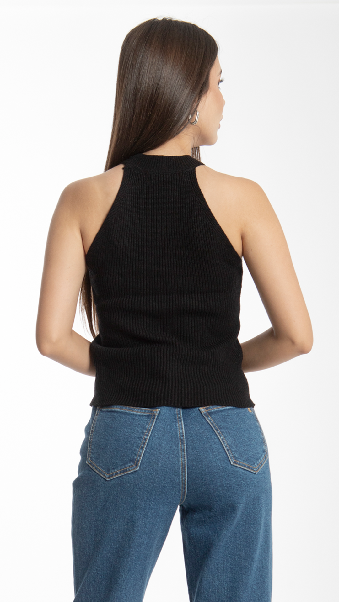 Blusa Tejida con Cuello Halter Para Mujer B Basic BB0088