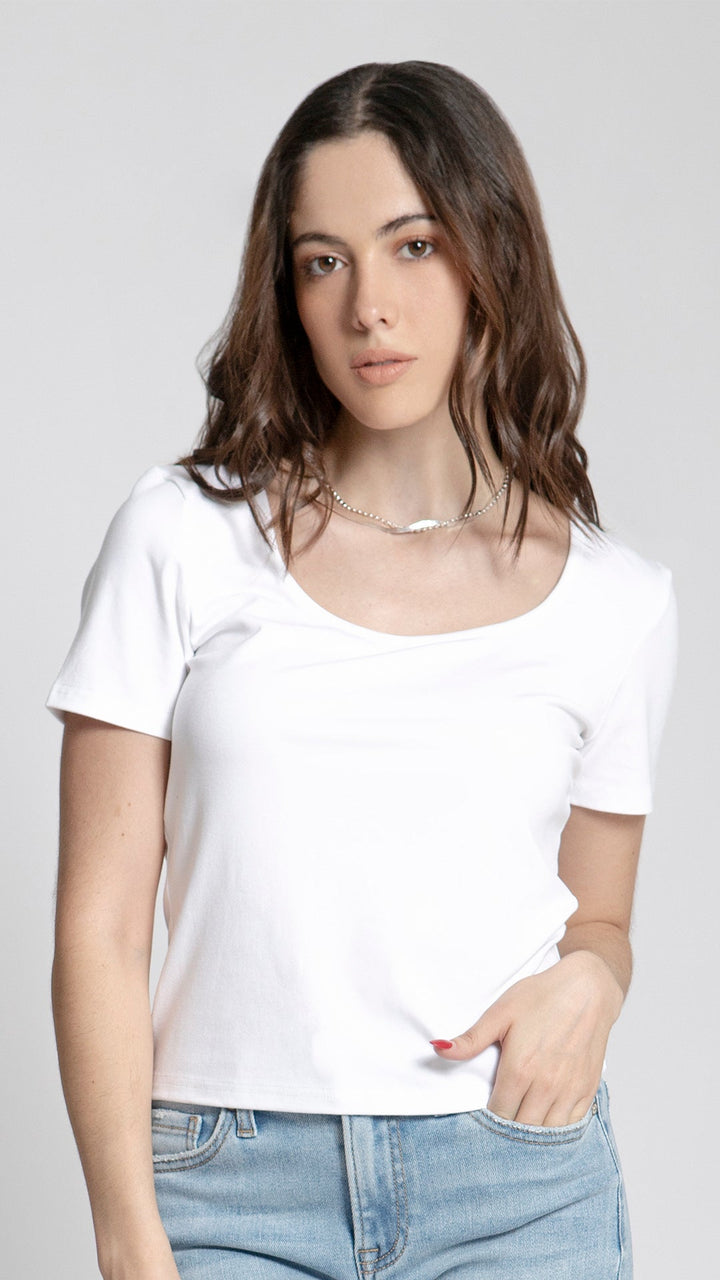 Blusa Con Cuello Redondo Para Mujer B Basic BB0129