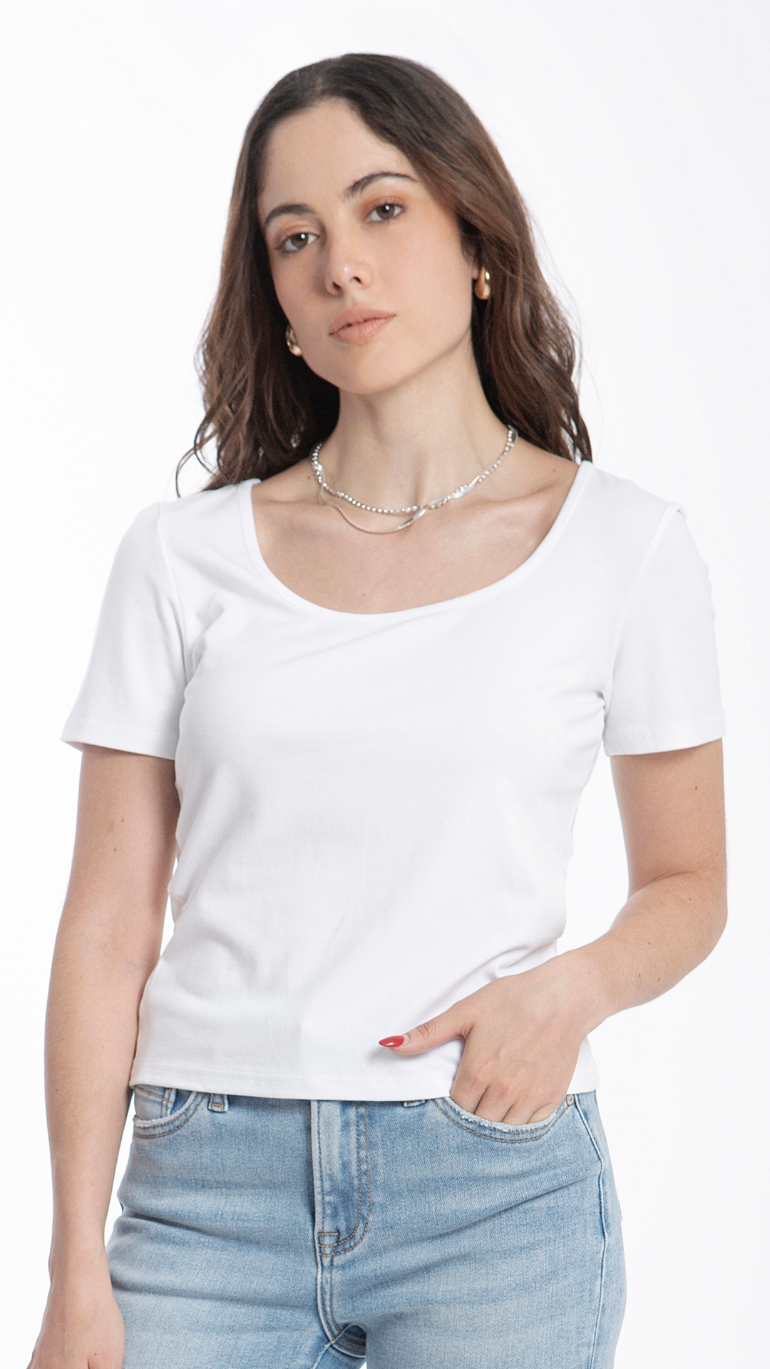 Blusa Con Cuello Redondo Para Mujer B Basic BB0129