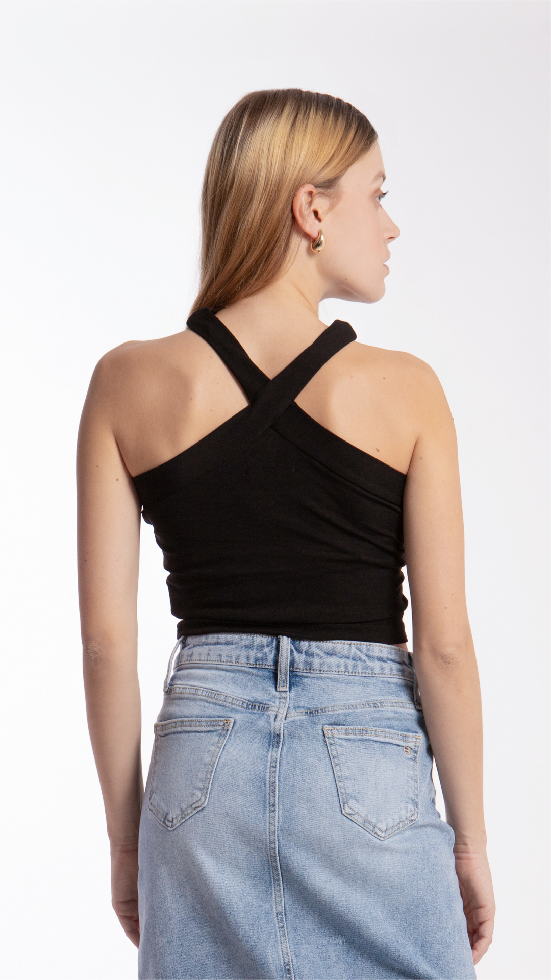 Crop Top Halter Cruzado Mujer B Basic BB0140