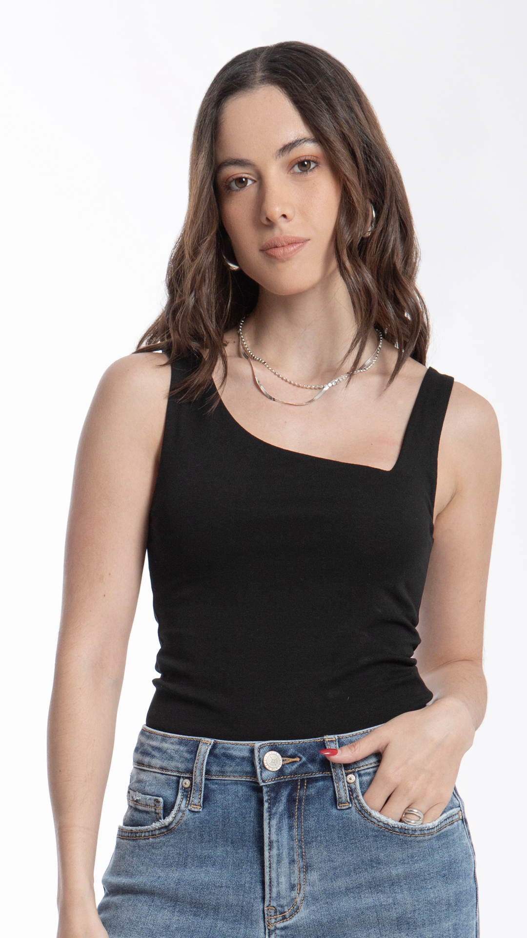 Blusa Con Escote Asimétrico Para Mujer B Basic BB0152