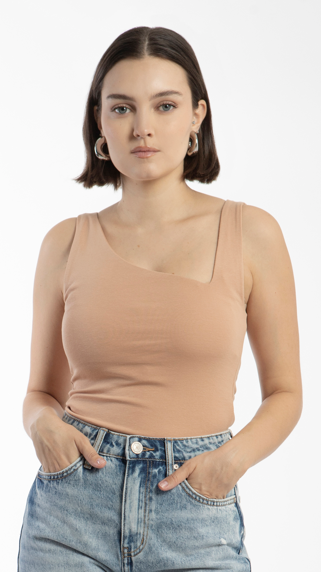 Blusa Con Escote Asimétrico Para Mujer B Basic BB0152