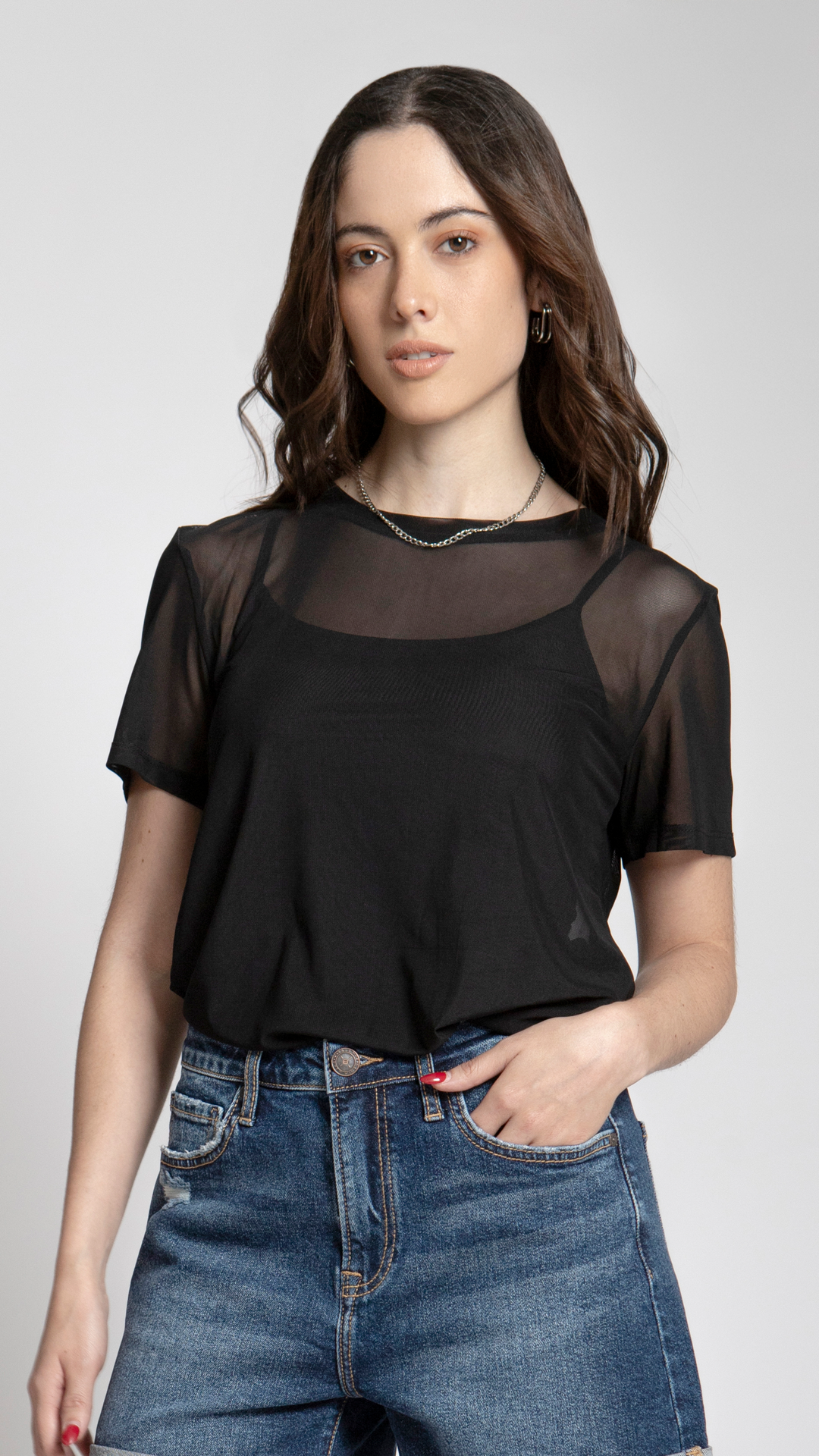 Blusa De Mesh Para Mujer B Basic BB0161