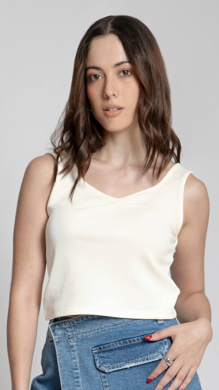 Blusa Crop Tejida Mujer B Basic BB0190