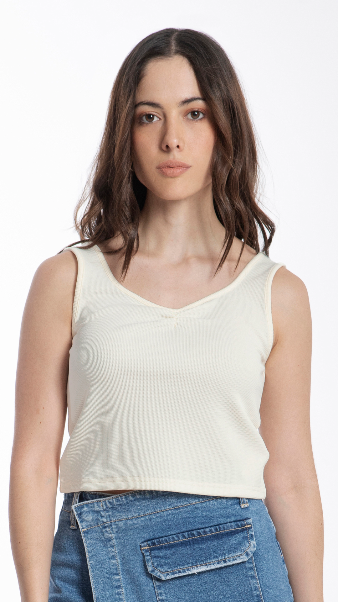 Blusa Crop Tejida Mujer B Basic BB0190