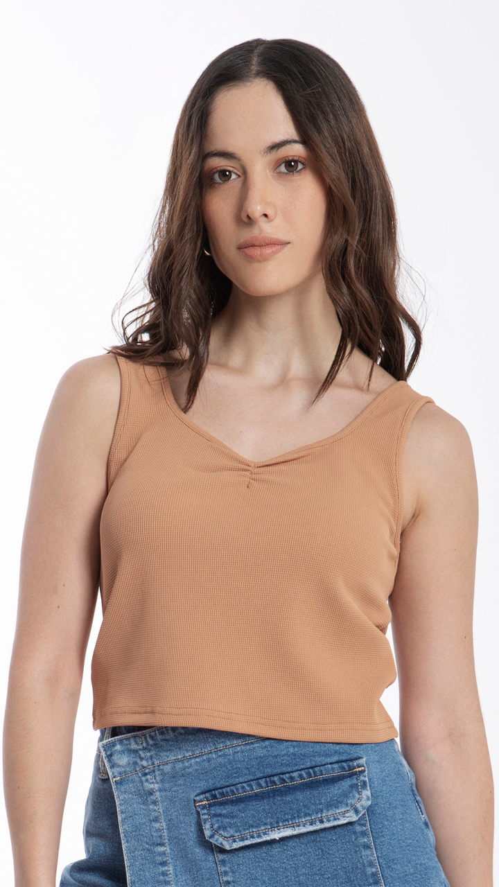 Blusa Crop Tejida Mujer B Basic BB0190
