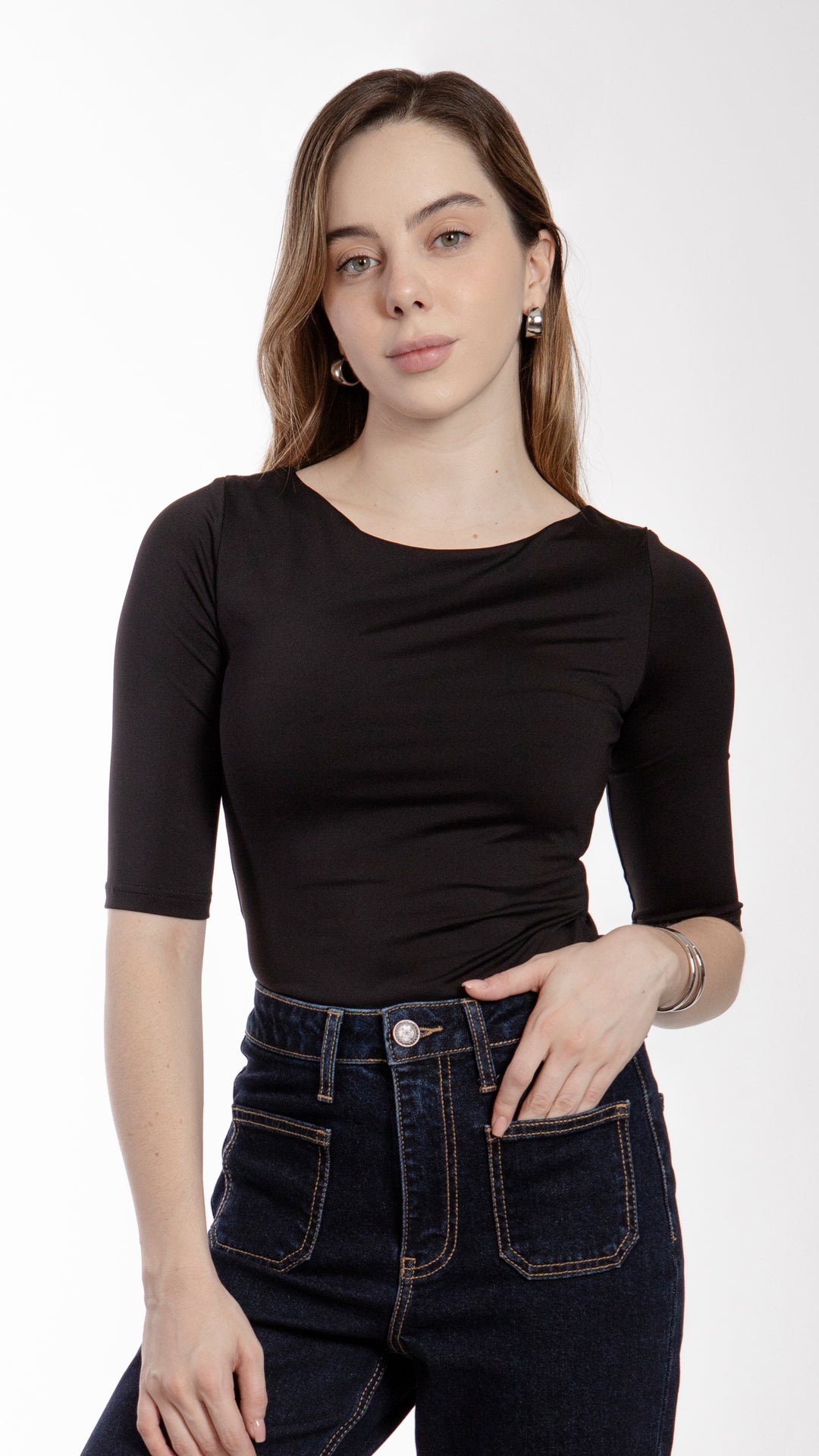 Blusa Manga Tres Cuartos Mujer B Basic BB0270