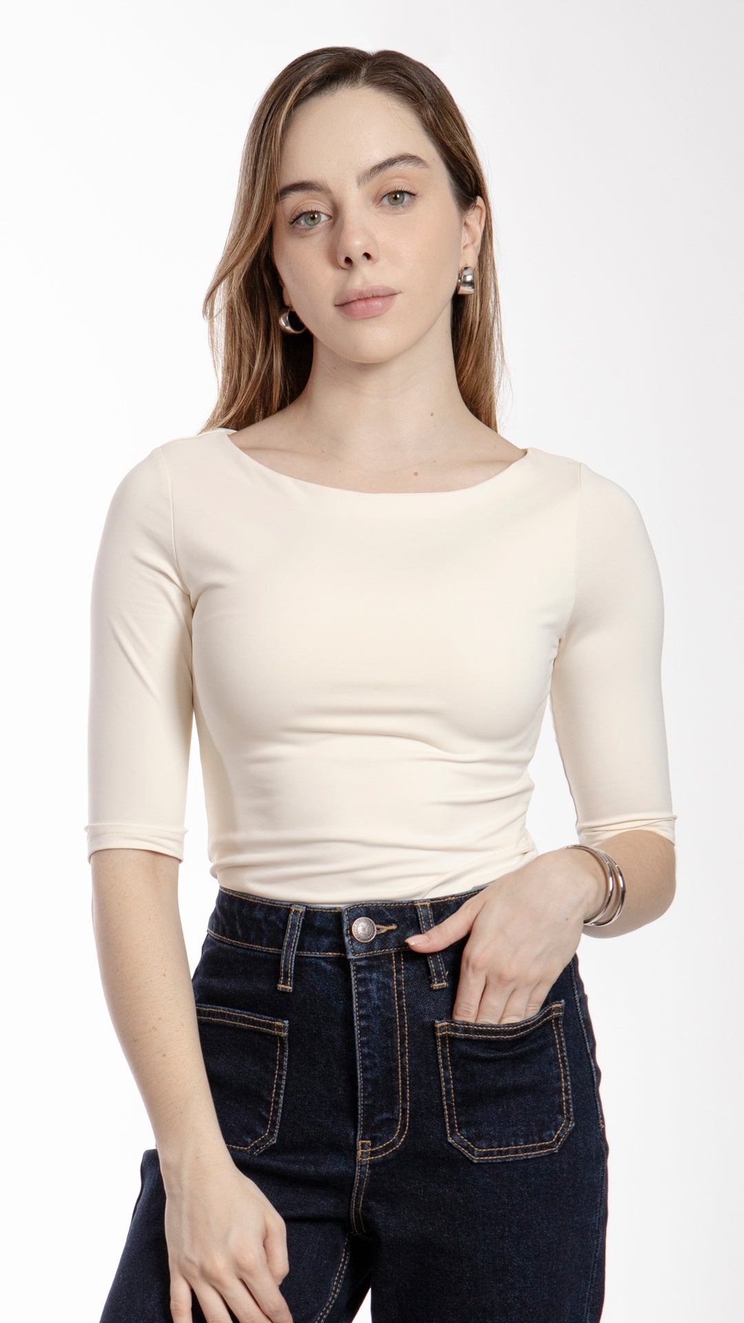Blusa Manga Tres Cuartos Mujer B Basic BB0270