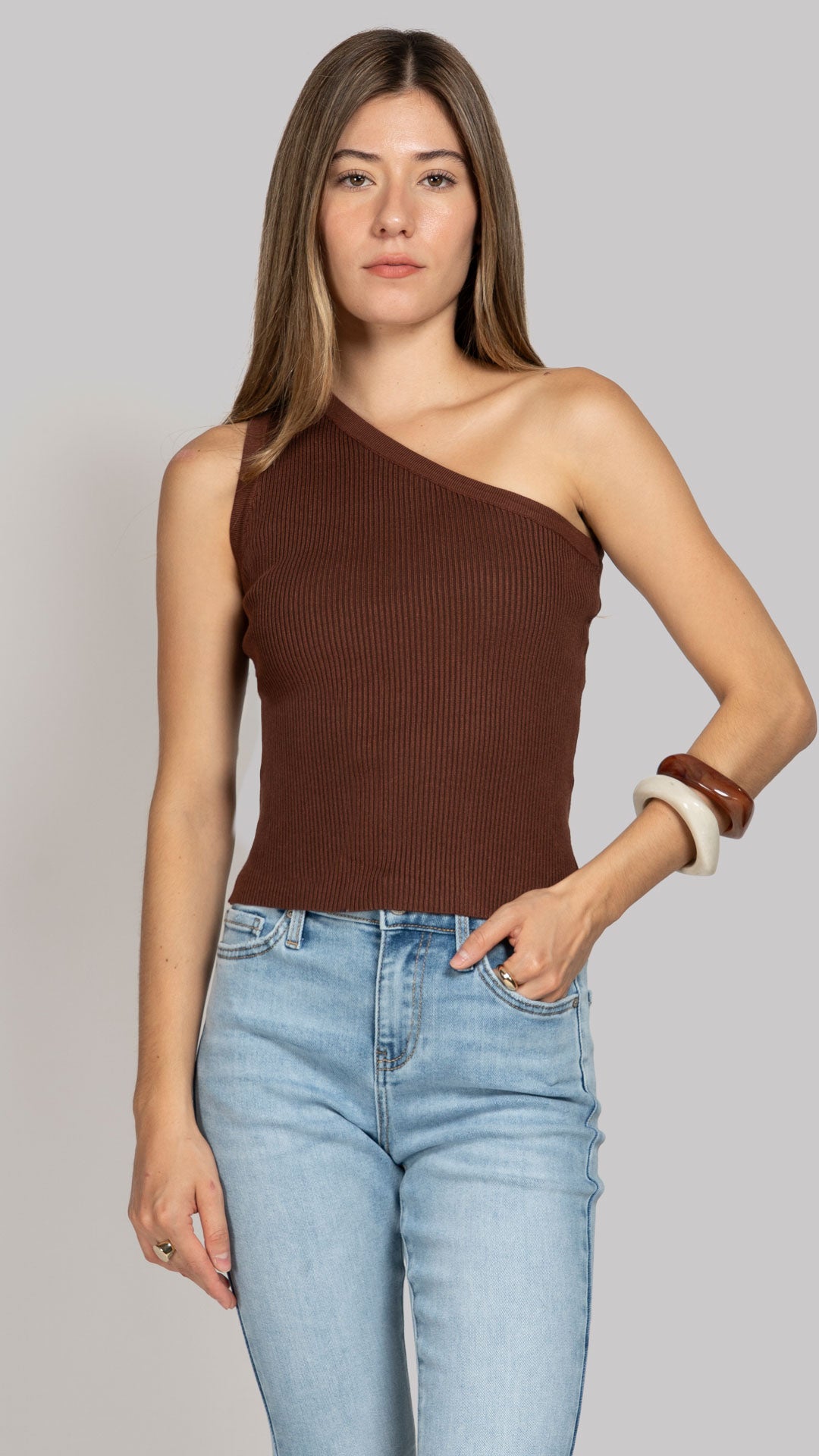Blusa Un Hombro Mujer B Basic BB0373