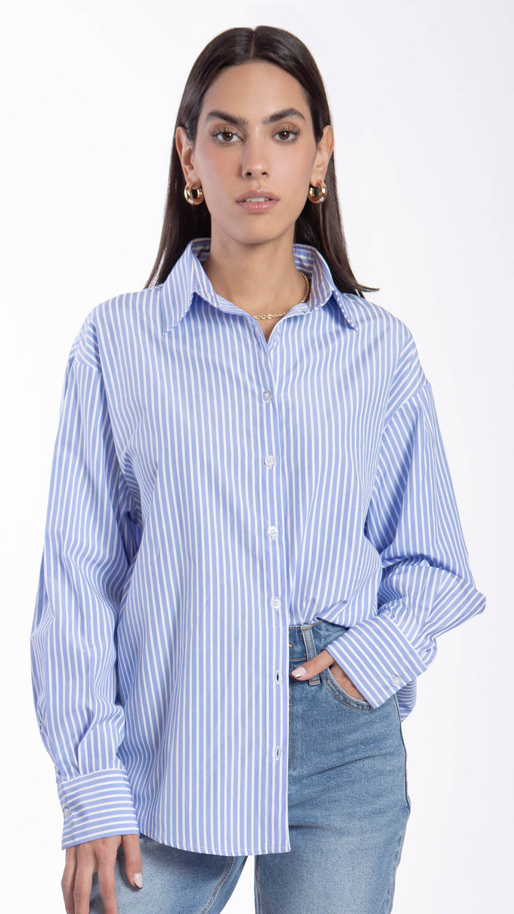 Camisa Estampado A Rayas Mujer B Basic BB0317
