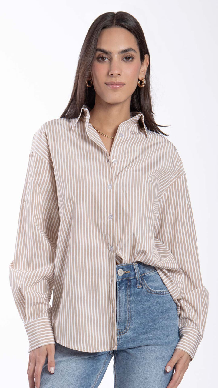 Camisa Estampado A Rayas Mujer B Basic BB0317