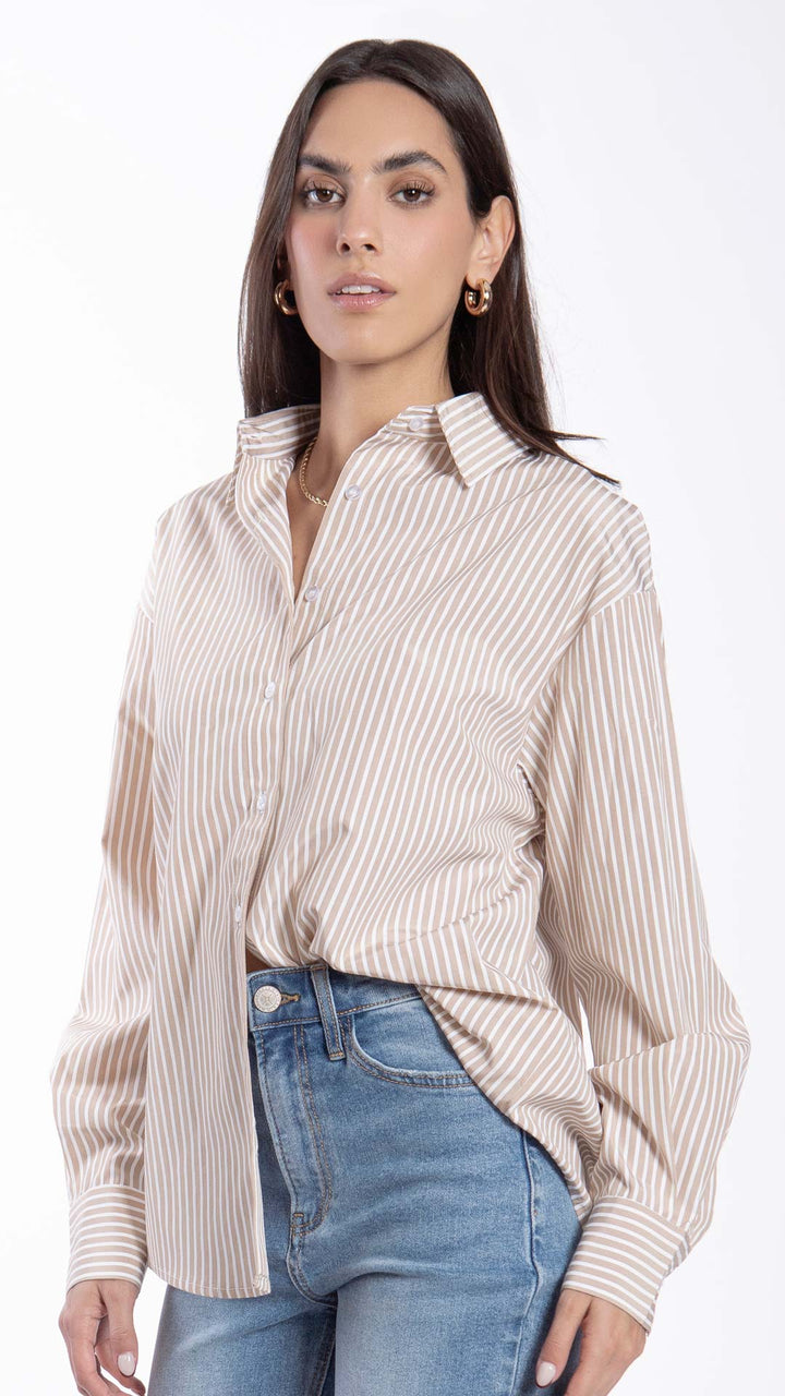 Camisa Estampado A Rayas Mujer B Basic BB0317