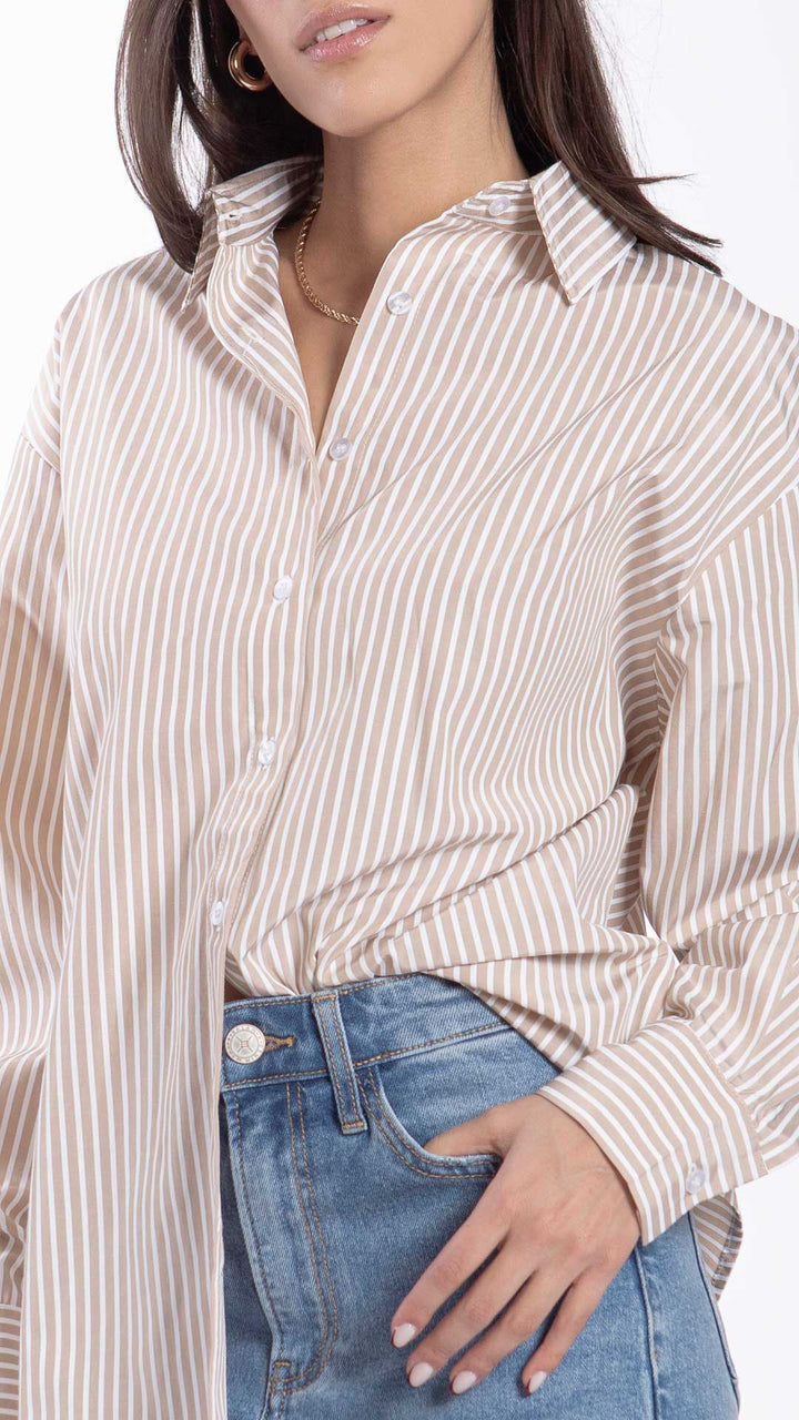 Camisa Estampado A Rayas Mujer B Basic BB0317