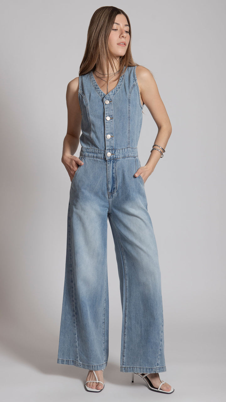 Romper De Pantalón Wide Leg Mujer B Basic BB0333
