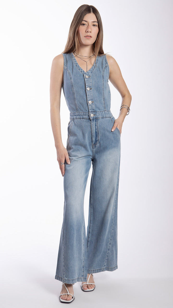 Romper De Pantalón Wide Leg Mujer B Basic BB0333