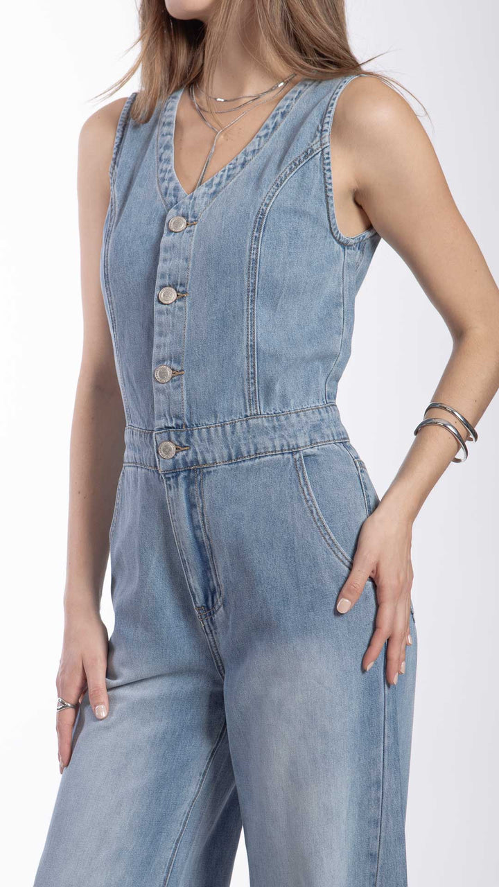 Romper De Pantalón Wide Leg Mujer B Basic BB0333