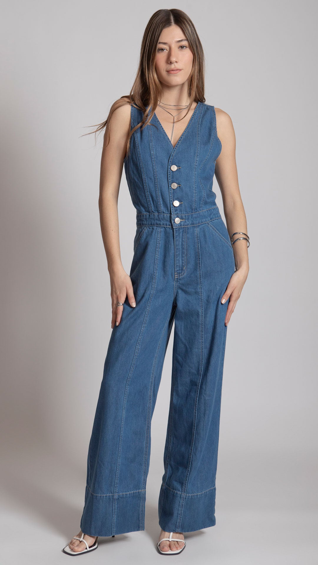 Jumpsuit Wide Leg Mujer B Basic BB7606