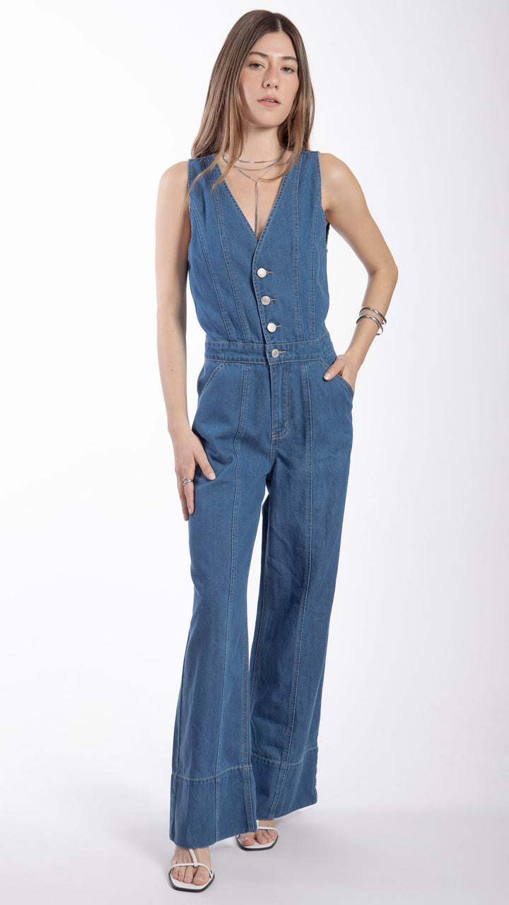 Jumpsuit Wide Leg Mujer B Basic BB7606