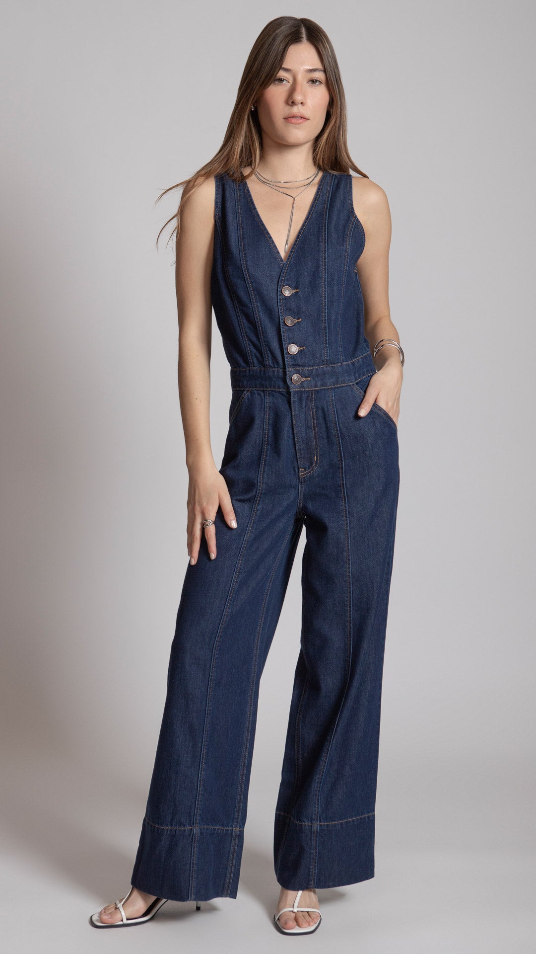 Jumpsuit Wide Leg Mujer B Basic BB7606