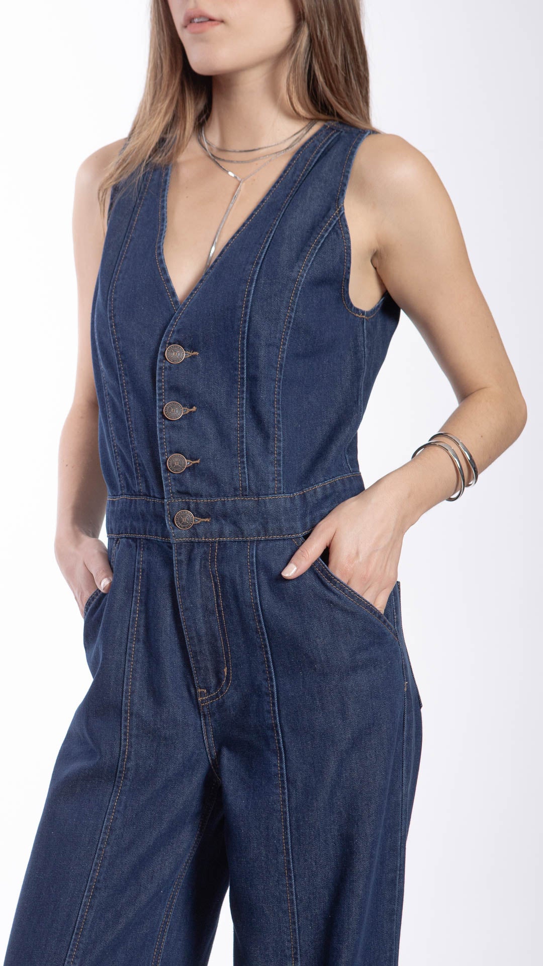 Jumpsuit Wide Leg Mujer B Basic BB7606