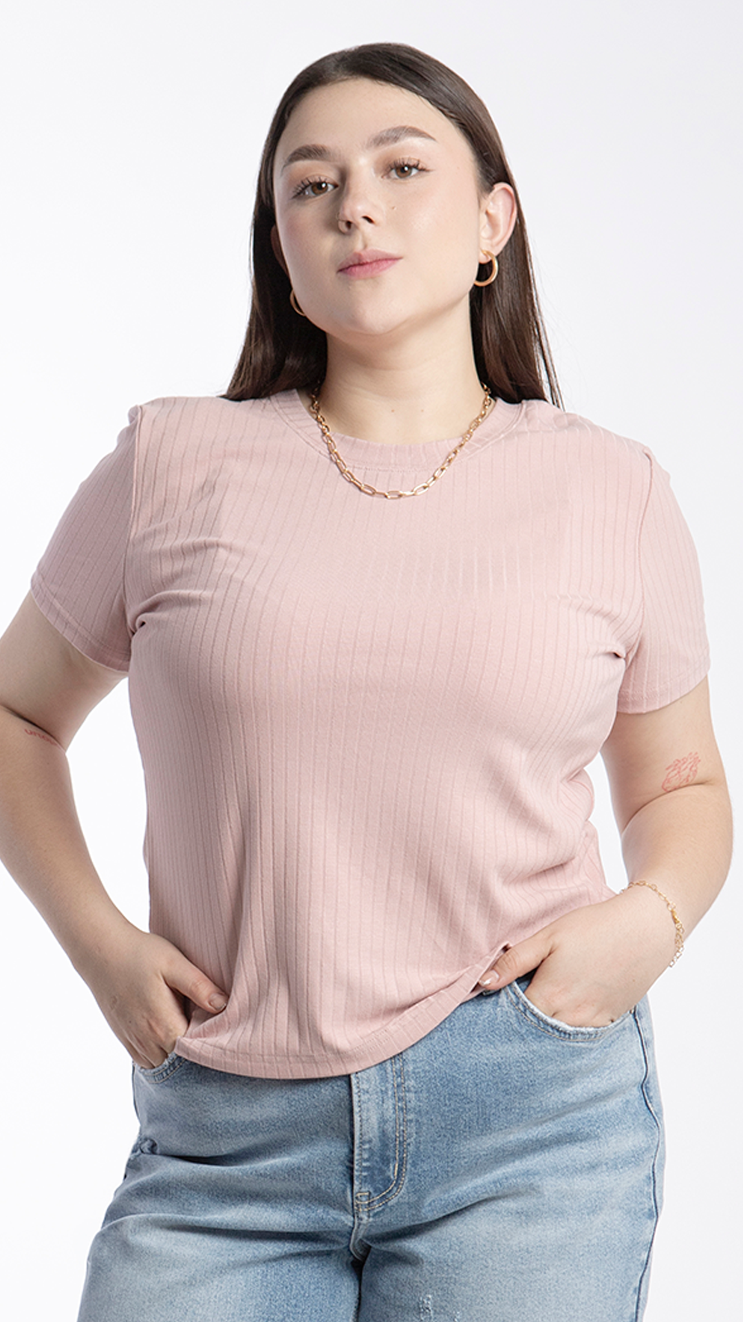 Blusa Acanalada Curvy B Basic BB0192