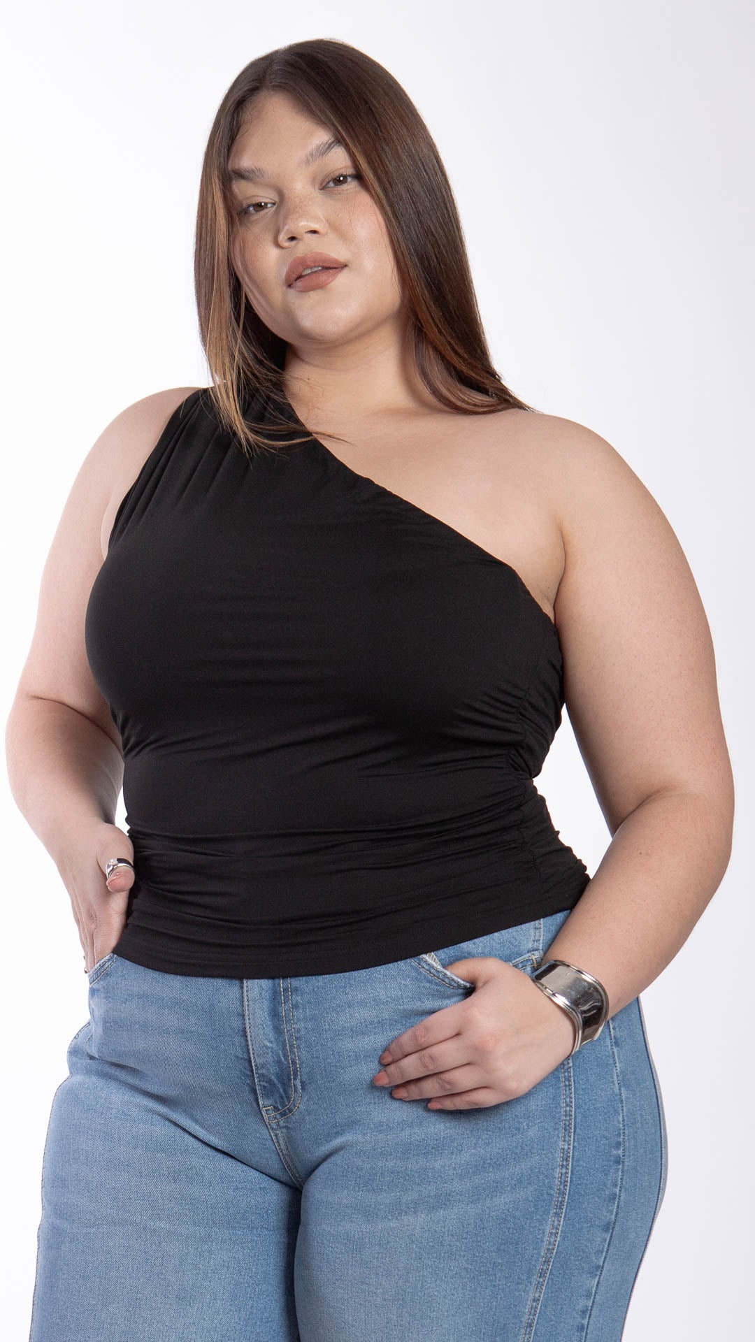 Blusa Un Hombro Curvy B Basic BB0321