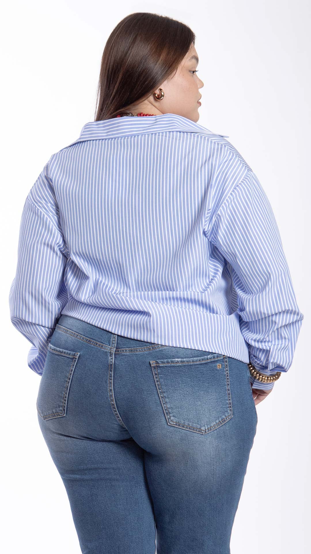 Camisa Estampado a Rayas Curvy B Basic BB0317