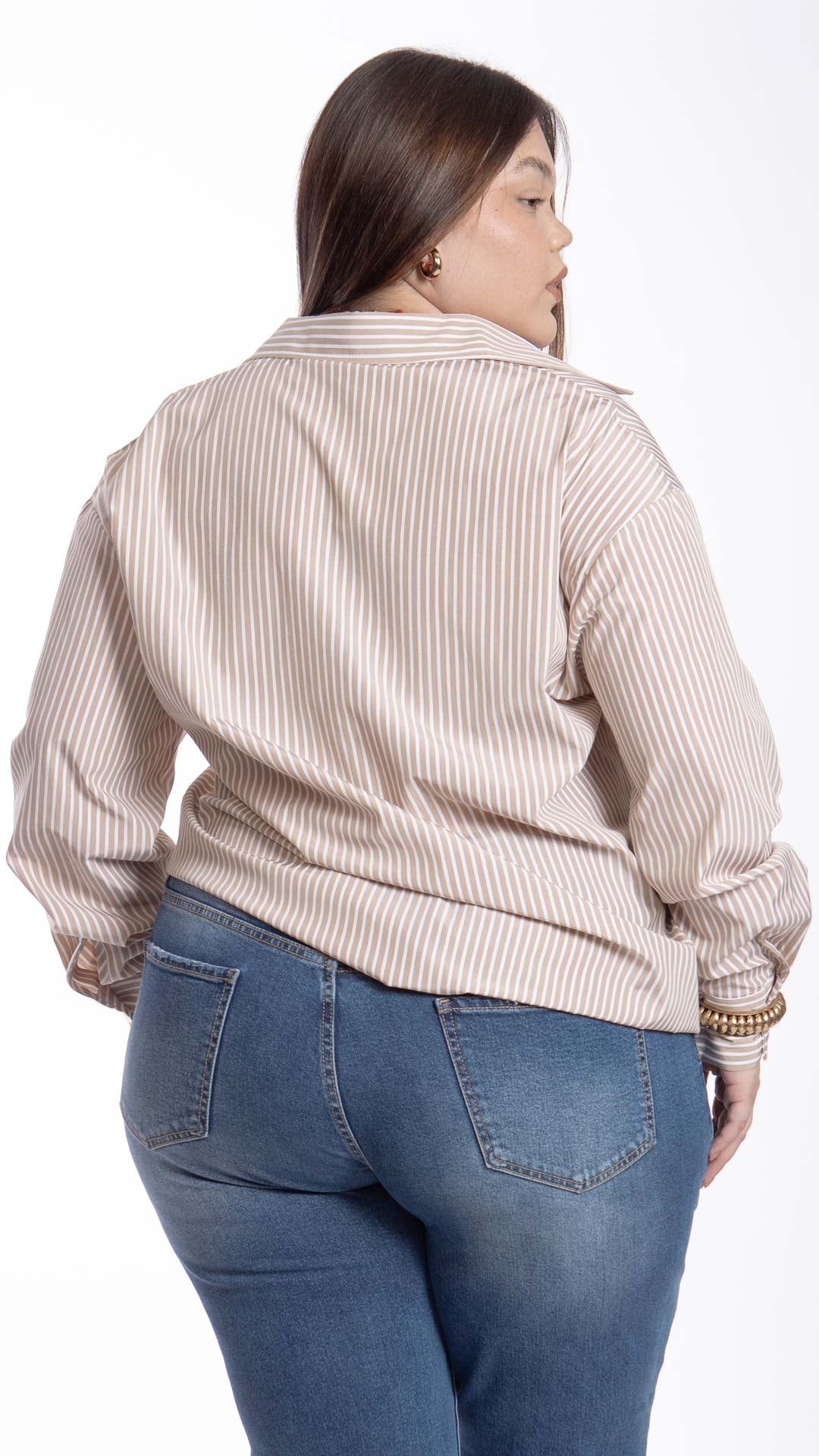 Camisa Estampado a Rayas Curvy B Basic BB0317