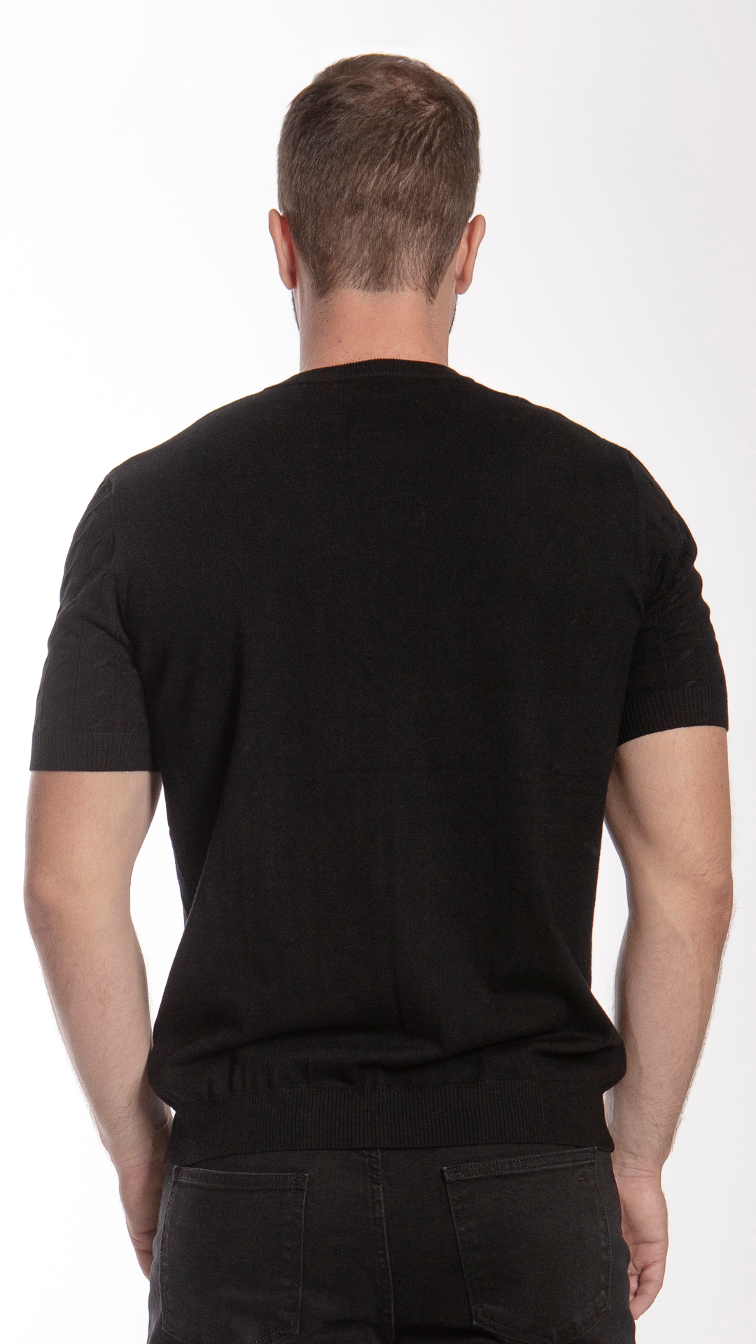 camisa-punto-manga-corta-negra