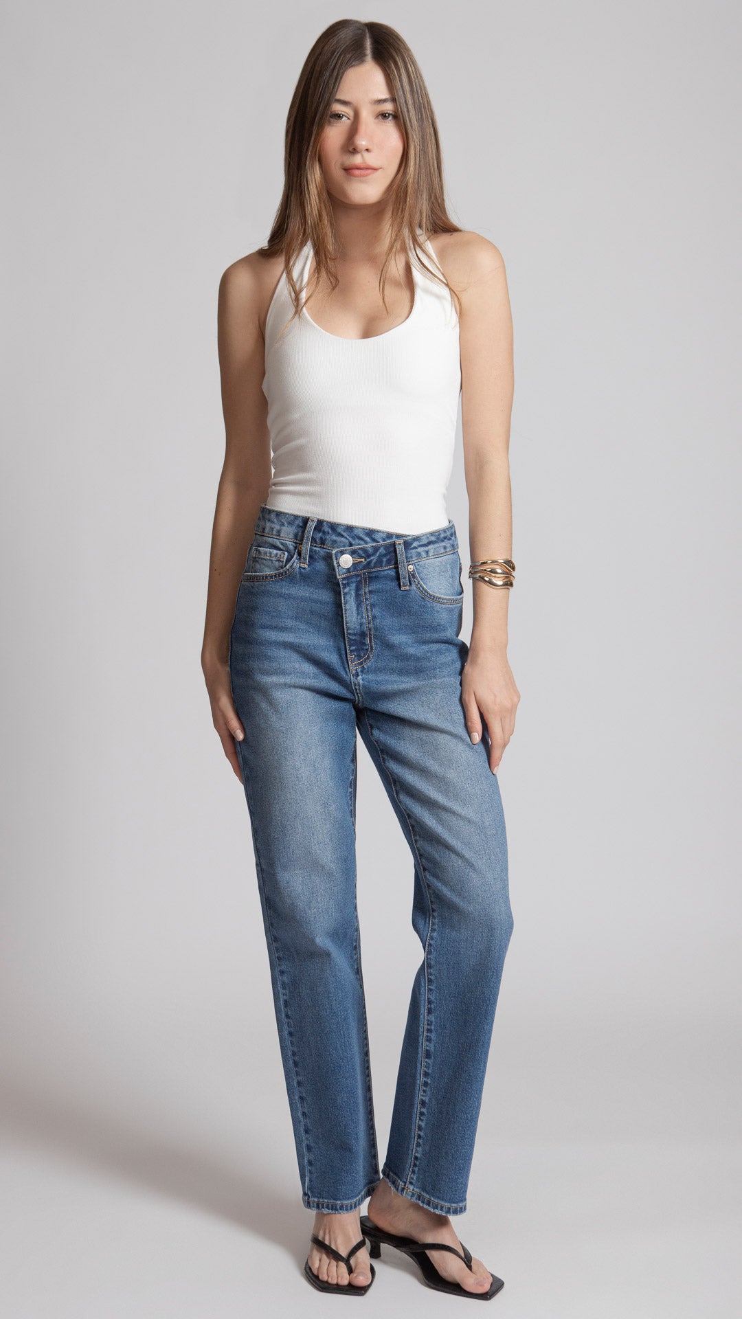 Pantalón Straight Asimétrico Mujer Balam BL7465