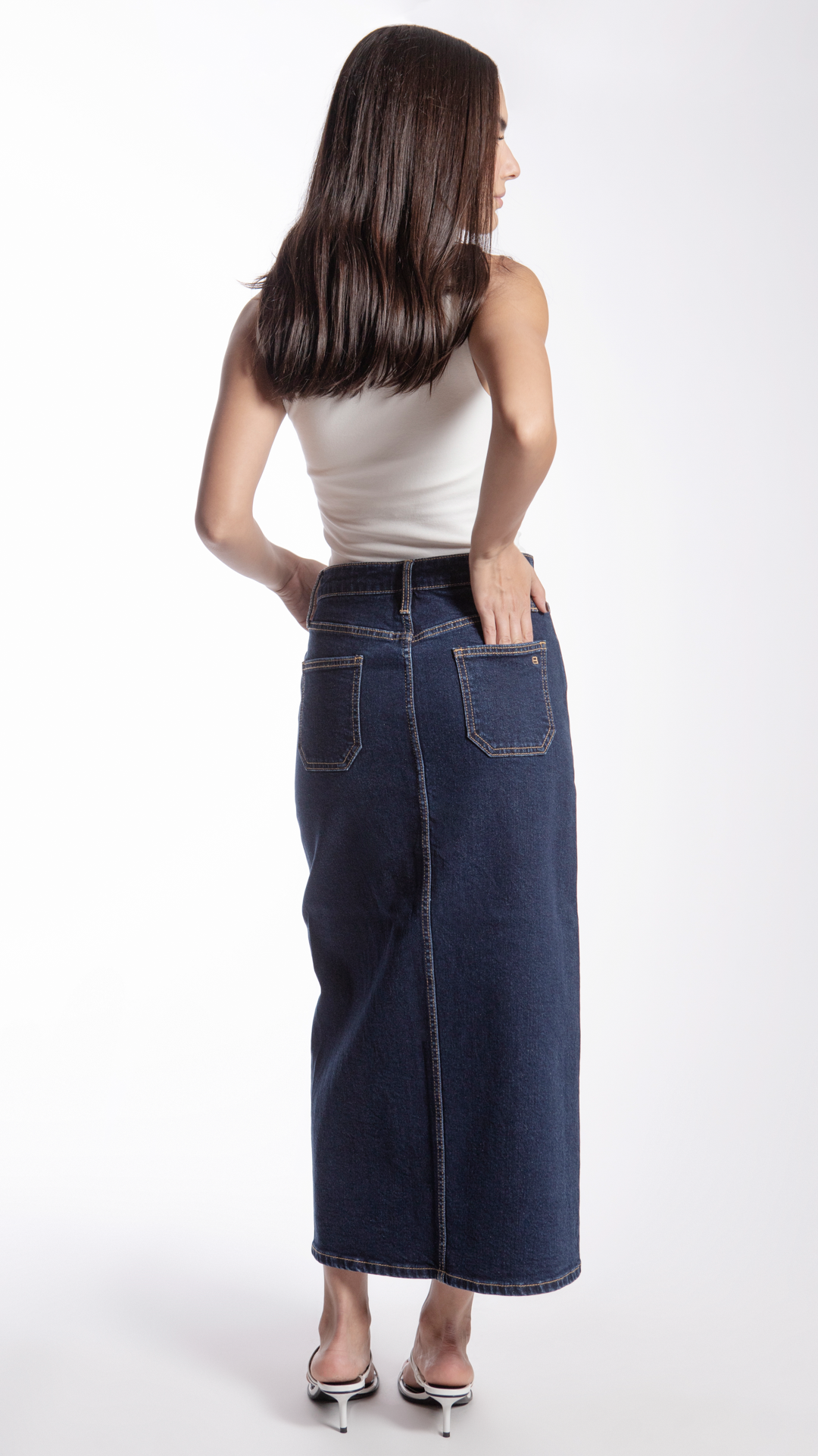 Falda Larga Con Botones Para Mujer Balam BL6811