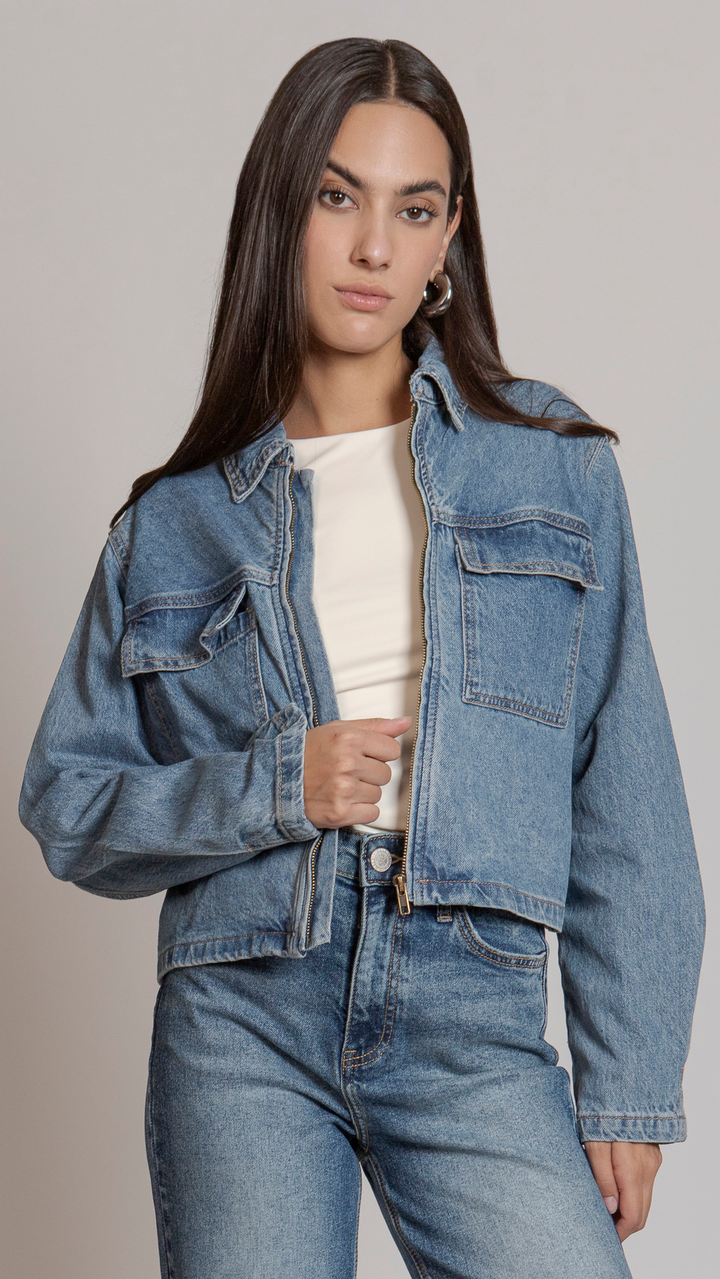 Chamarra Oversize Crop Mujer Balam BL7137