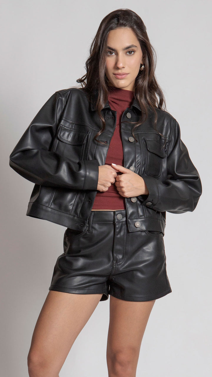 Chamarra Crop Vinipiel Mujer Balam BL7218