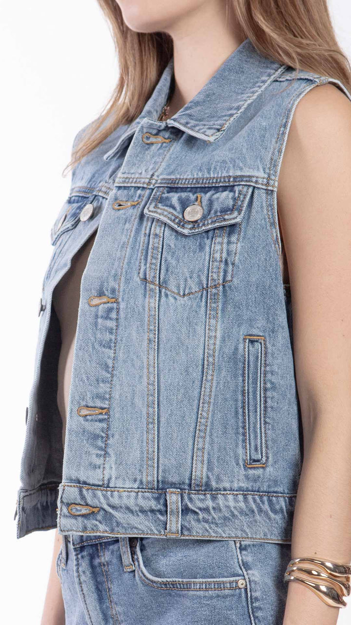 Chaleco Crop Top Para Mujer Balam BL7433