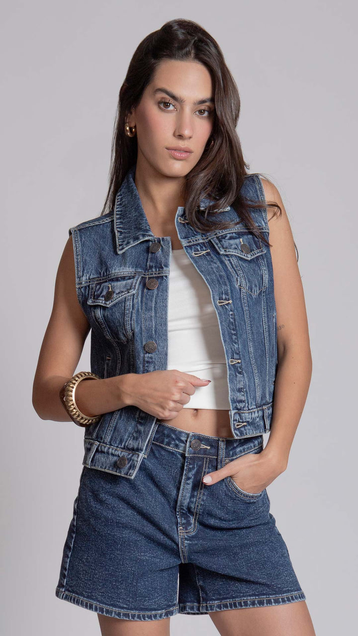 Chaleco Crop Top Para Mujer Balam BL7433