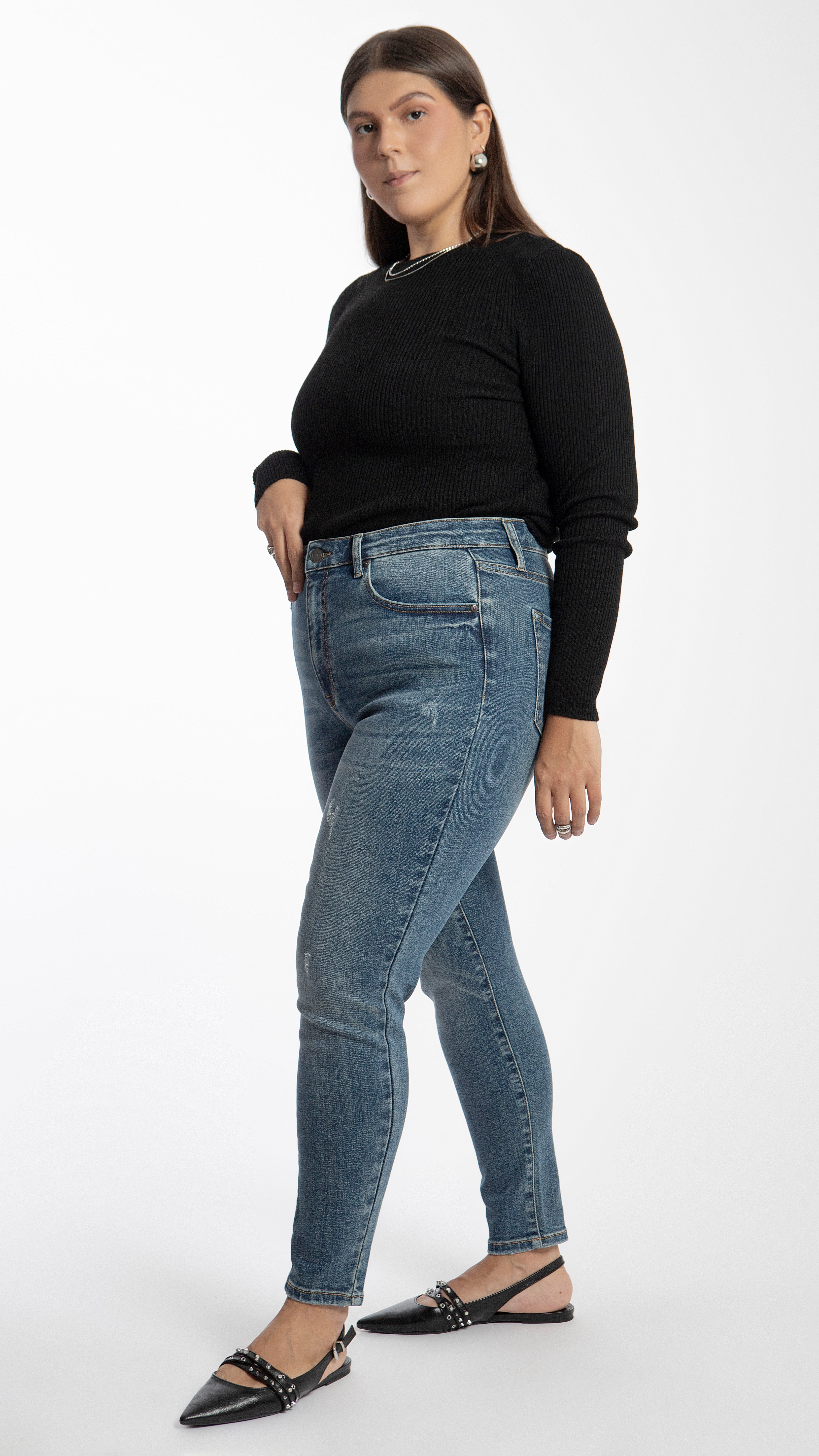 Pantalón High Rise Skinny Curvy Balam BL6789