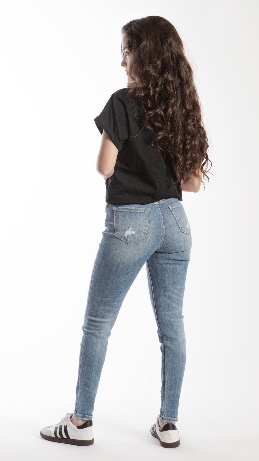 Pantalón High Rise Skinny Con Destrucciones Mujer Balam BL7077