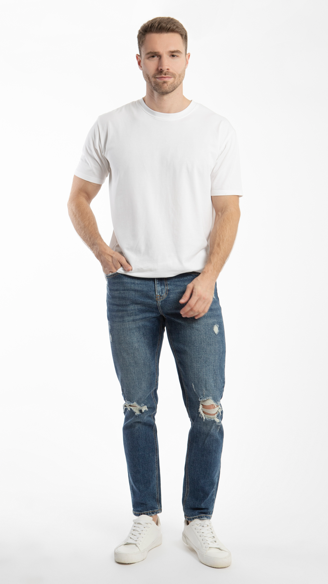 Pantalón Slim Con Destrucciones Para Hombre Balam BL1193