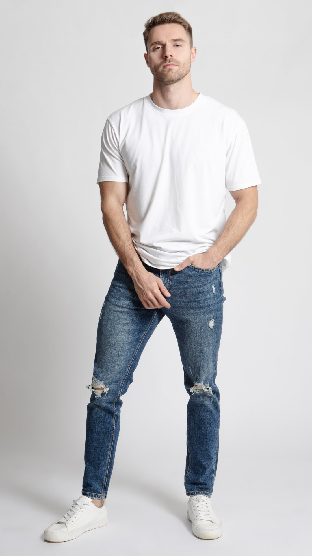 Pantalón Slim Con Destrucciones Para Hombre Balam BL1193