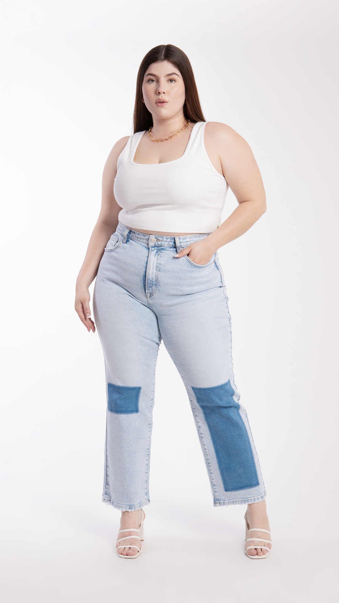 Pantalón Straight Bicolor Curvy Balam BL6625