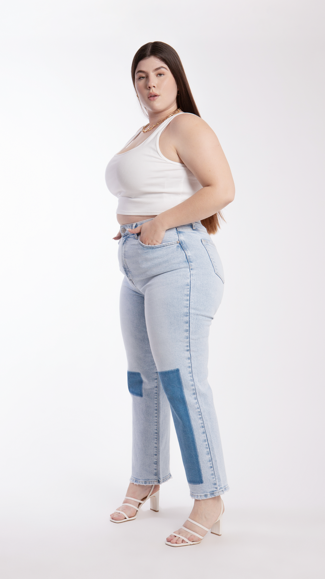 Pantalón Straight Bicolor Curvy Balam BL6625